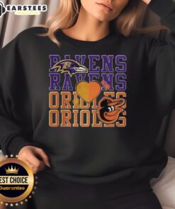 Awesome Baltimore Ravens NFL and Orioles MLB sweatshirt for sports lovers, featuring vibrant team logos and comfortable design.