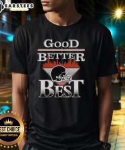 Alt Text: Chicago Bears football helmet t-shirt featuring city skyline design - Good Better Best style for fans.