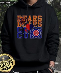 Awesome Chicago Bears NFL and Chicago Cubs MLB sport lover hoodie featuring team logos and stylish design for fans.
