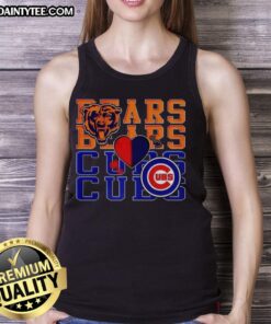 Awesome Chicago Bears NFL and Chicago Cubs MLB sport lover tank top showcasing team logos and vibrant colors.