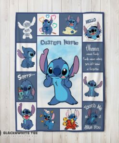 Awesome Cute Disney Playful Stitch Collage Blanket Fleece Customized Blanket