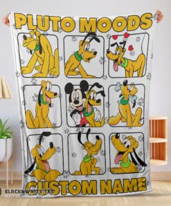 Awesome Cute Disney Pluto Dog And Friends Pluto Dog Moods Blanket Customize Blanket
