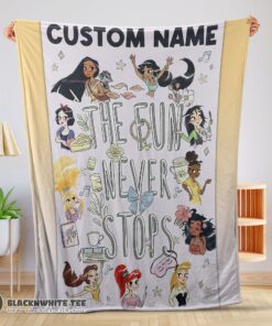 Awesome Cute Disney Princess The Fun Never Stops Blanket Fleece Customized Blanket