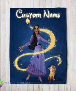 Awesome Cute Disney Wish Asha Princess Star Valentino Blanket Fleece Customized Blanket