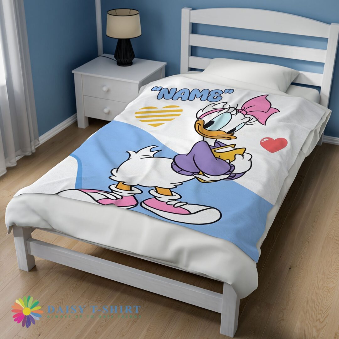 Awesome Cute Donald Duck Girlfriend Daisy Blanket Fleece Customized Blanket