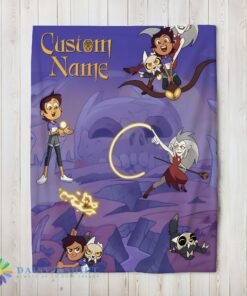 Awesome Cute Hot Luz Noceda With King And Eda Clawthorne The Owl House Blanket Fleece Customized Blanket