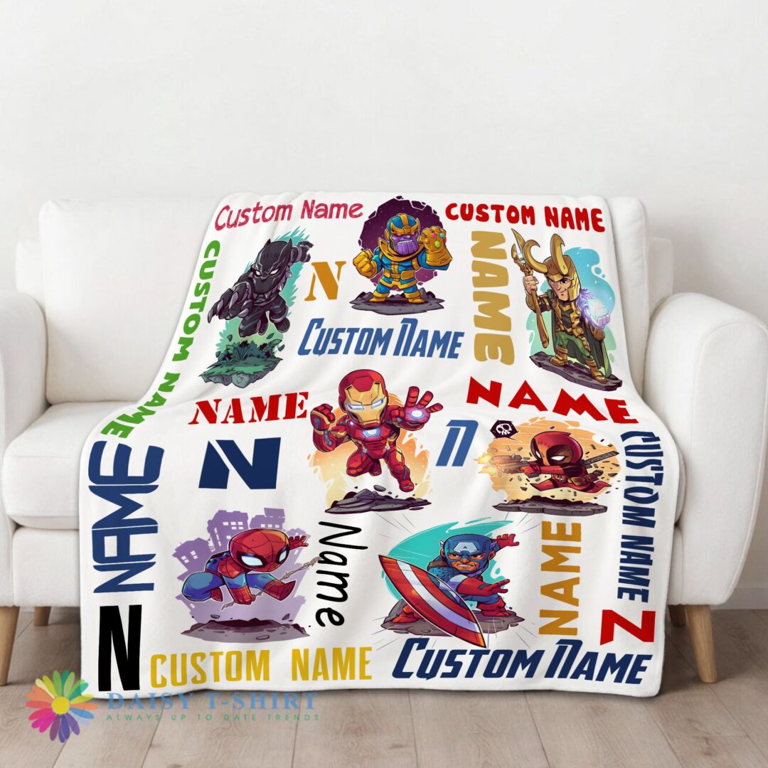 Awesome Cute Hot Marvel Chibi Heroes And Villains Blanket Fleece Customized Blanket-mk-01 (1)