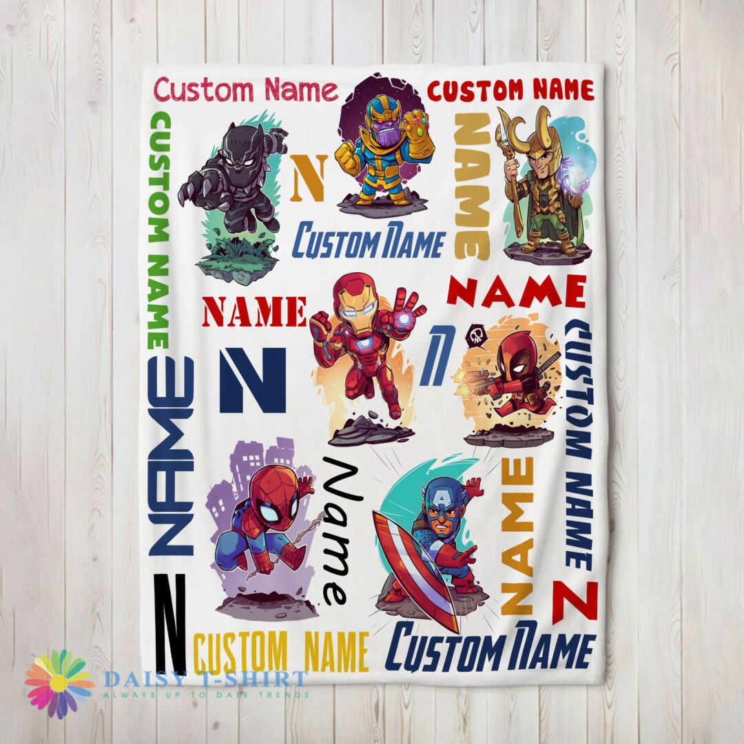 Awesome Cute Hot Marvel Chibi Heroes And Villains Blanket Fleece Customized Blanket-mk-01 (2)