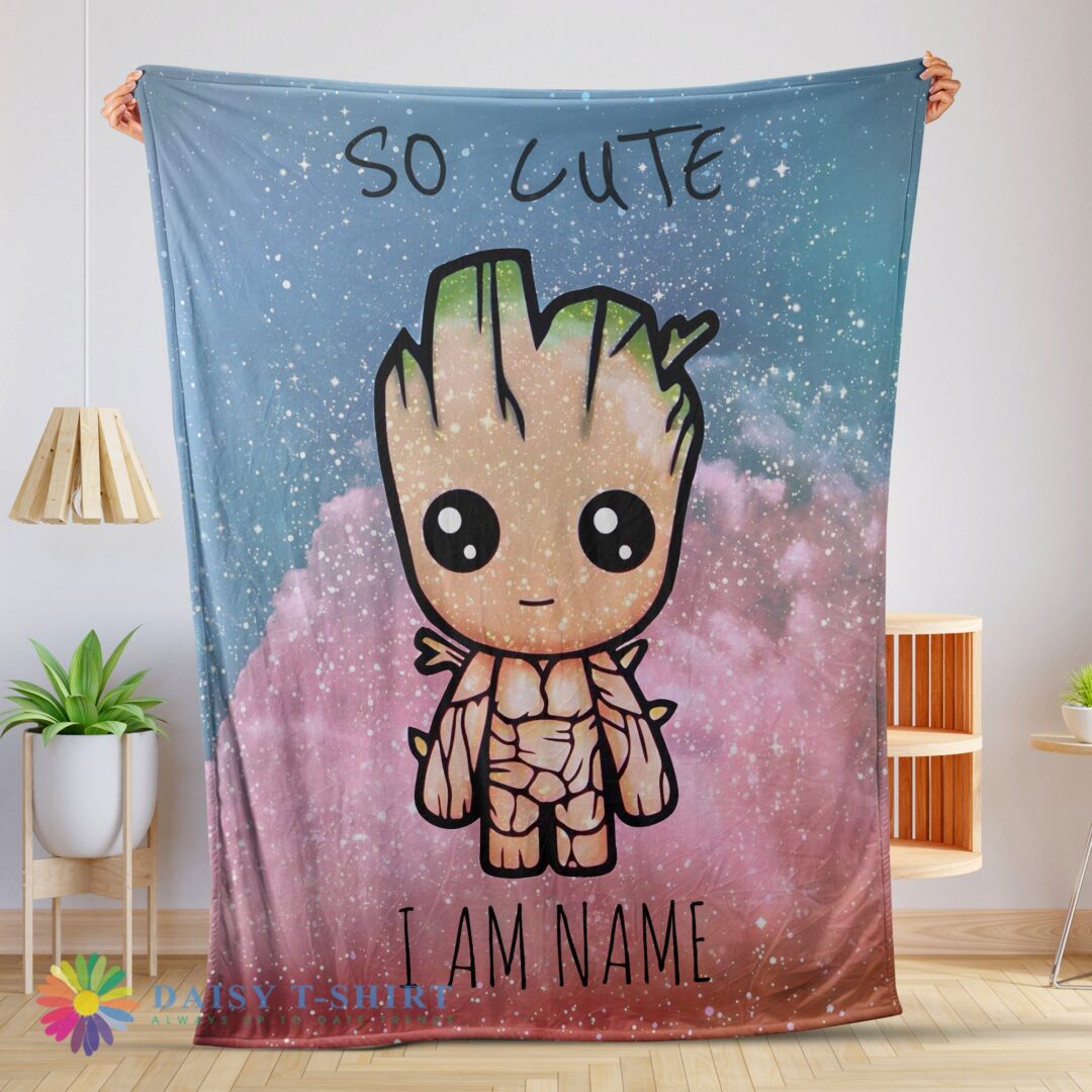 Awesome Cute Hot Marvel SuperHero Baby Groot And Friends Birthday Cute Blanket Fleece Custom-mk-01 (1)
