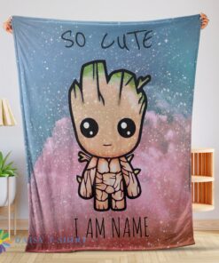 Awesome Cute Hot Marvel SuperHero Baby Groot and Friends Birthday Cute Blanket Fleece Customized Blanket
