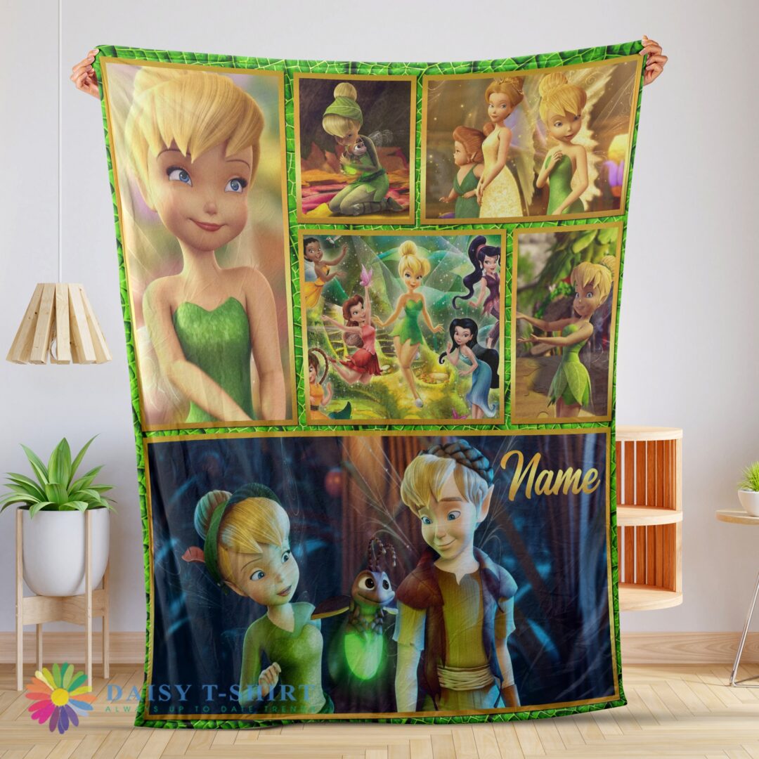 Awesome Disney Cartoon Tinker Bell Cute Blanket Fleece Customized Blanket