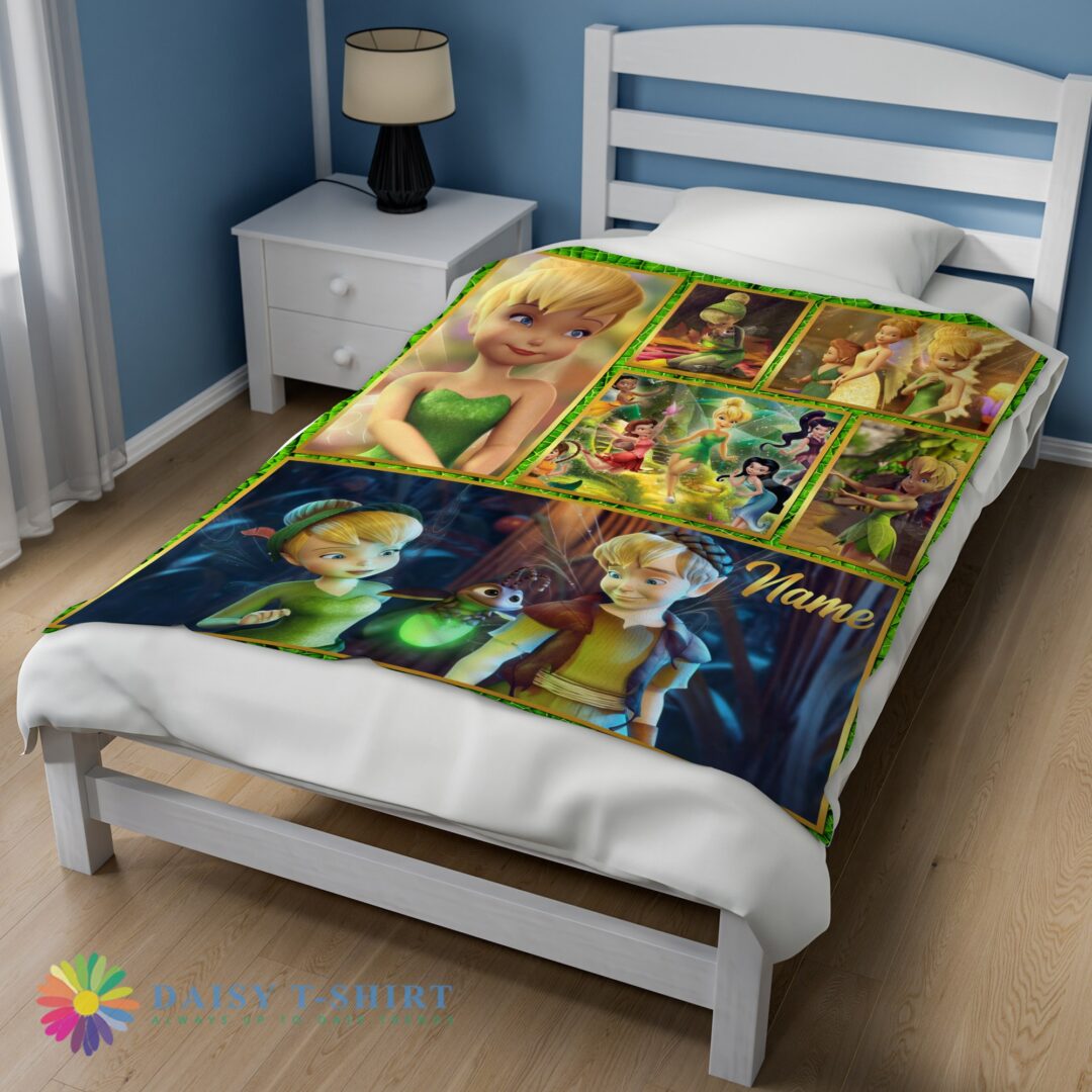 Awesome Disney Cartoon Tinker Bell Cute Blanket Fleece Customized Blanket