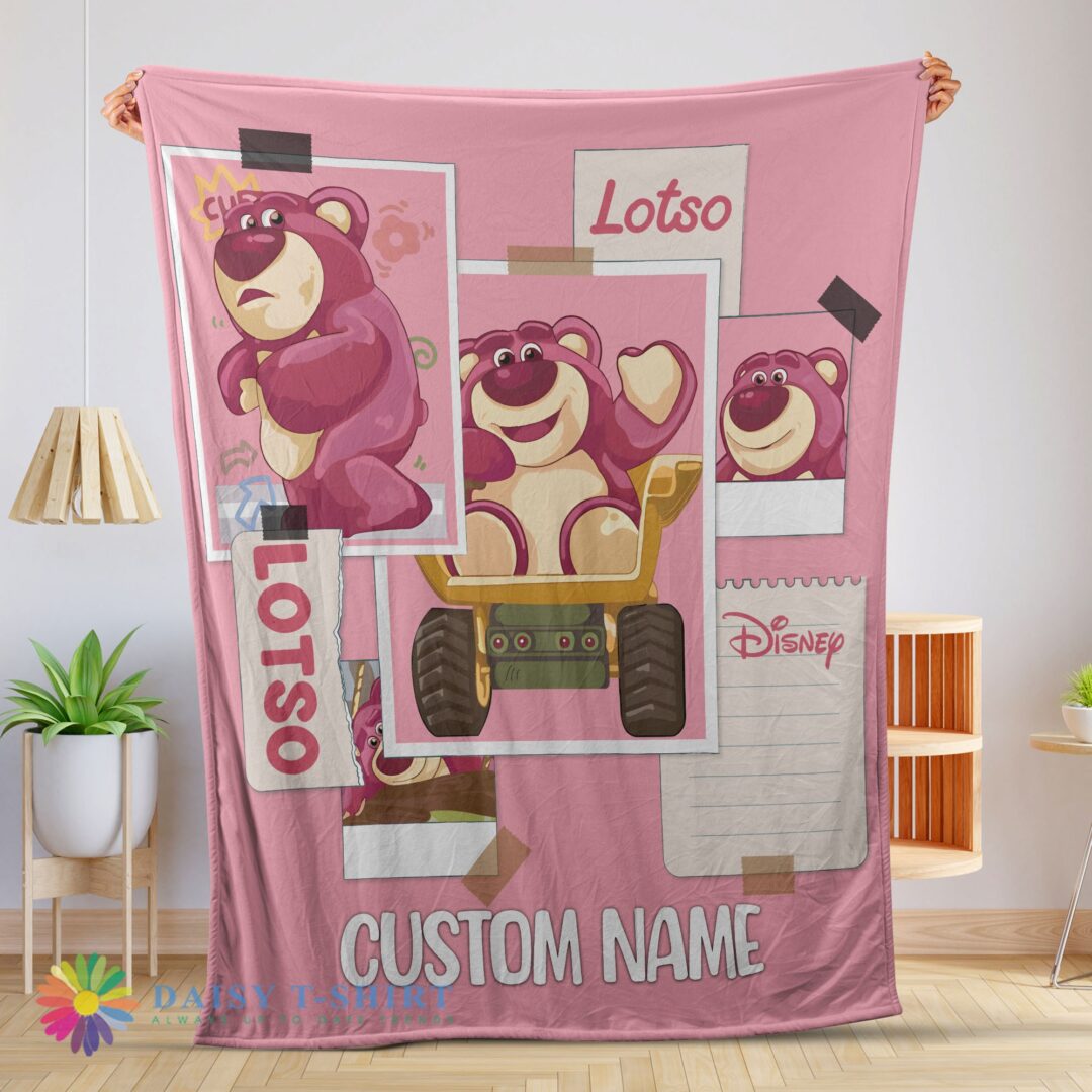 Awesome Disney Cartoon Toy Story Cute Lotso Grid Photos Blanket