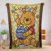 Awesome Disney Cartoon Winnie The Pooh With Jars of Honey Blanket Customize Blanket