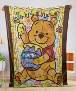 Awesome Disney Cartoon Winnie The Pooh With Jars of Honey Blanket Customize Blanket