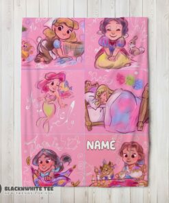 Awesome Disney Cute Kids Princess Sketches Blanket Fleece Customized Blanket