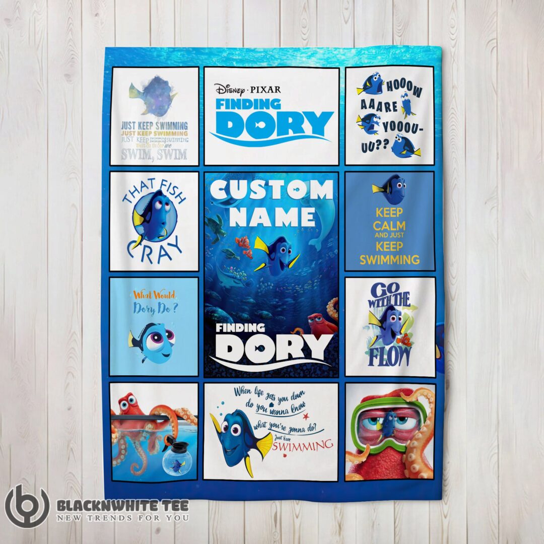 Awesome Disney Finding Dory What Would Dory Do Collage Blanket Fleece Customized Blanket-mk-01 (2)