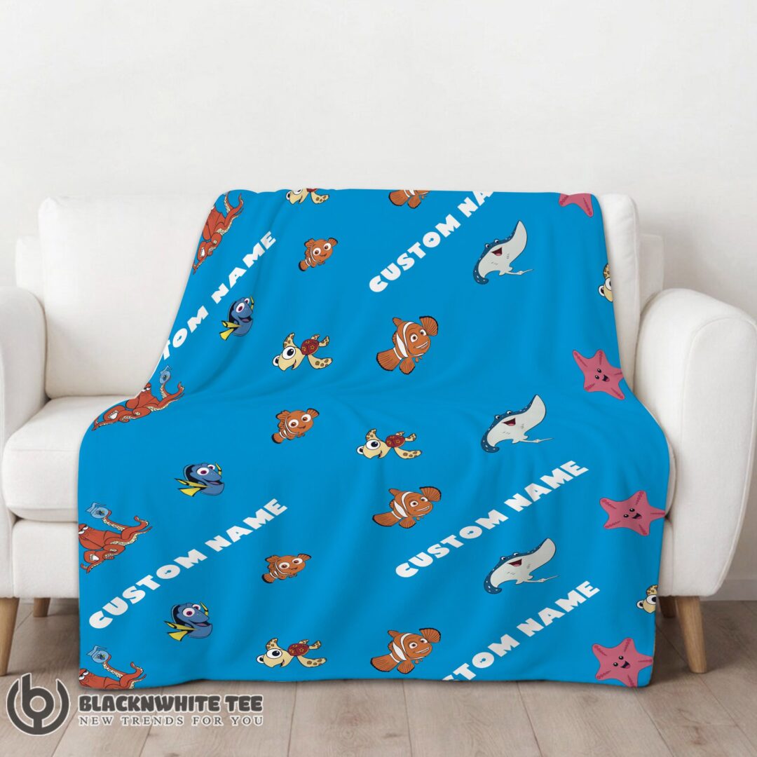 Awesome Disney Finding Nemo & Dory Characters Blanket Fleece Customized Blanket