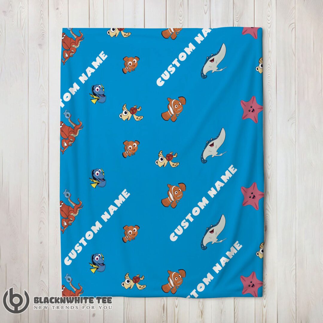 Awesome Disney Finding Nemo & Dory Characters Blanket Fleece Customized Blanket