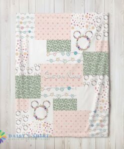 Awesome Disney Mickey Logo Heart Texture Blanket Fleece Customized Blanket