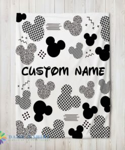 Awesome Disney Mickey Logo Texture Blanket Fleece Customized Blanket