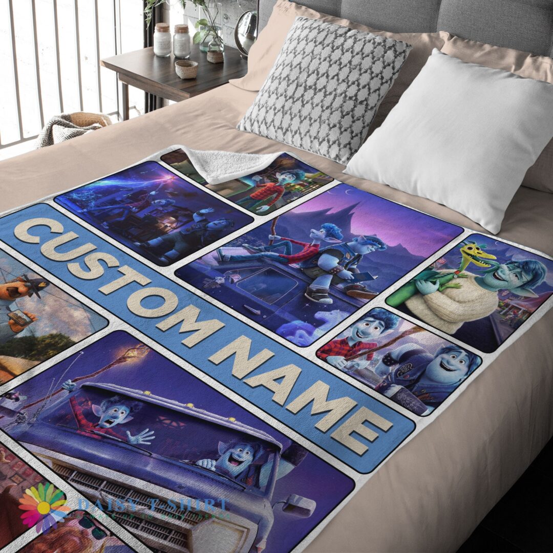 Awesome Disney Pixar Onward Magical Journey Collage Blanket Fleece Customized Blanket-mk-01 (3)