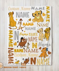 Awesome Disney Simba Timon Pumbaa The Lion King Blanket Fleece Customized Blanket