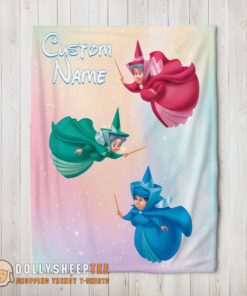 Awesome Disney Sleeping Beauty Three Good Fairies Blanket Fleece Customized Blanket