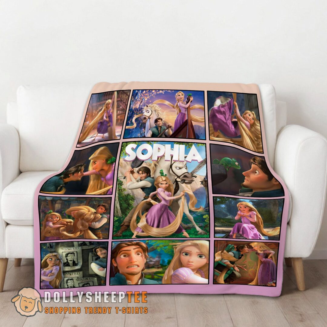 Awesome Disney Tangled Collage Blanket Fleece Customized Blanket