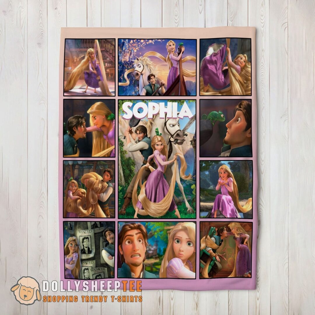 Awesome Disney Tangled Collage Blanket Fleece Customized Blanket