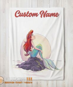 Awesome Disney The Little Mermaid Delicate And Painterly Blanket Fleece Customized Blanket