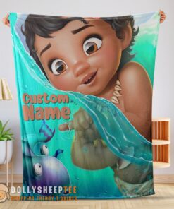 Awesome Disney Toddler Moana Blanket Fleece Customized Blanket