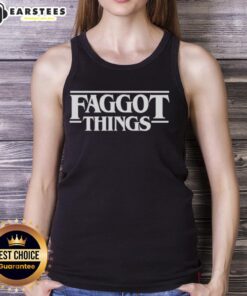 Awesome Faggot Things tank top featuring bold graphic design and vibrant colors, perfect for casual summer wear.