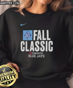 Awesome Fall Classic Toronto Blue Jays 2025 World Series sweatshirt featuring vibrant team colors and logo design.
