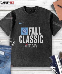 Awesome Fall Classic Toronto Blue Jays 2025 World Series washed t-shirt featuring team logo and vintage design.