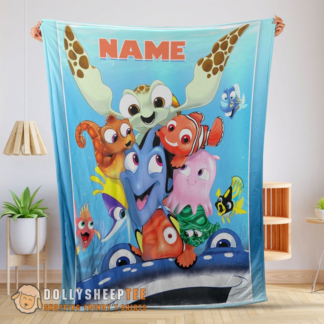 Awesome Finding Nemo With Friends Blanket Fleece Customized Blanket