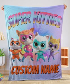 Awesome Funny Disney Cartoon SuperKitties Blanket Fleece Customized Blanket