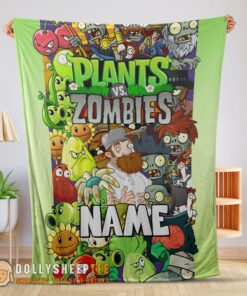 Awesome Game Plants Vs Zombies All Character Blanket Fleece Customized Blanket