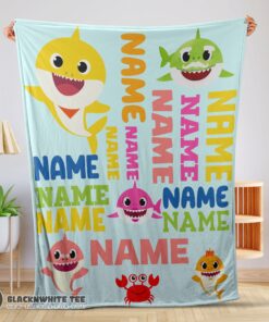 Awesome Good Personalized Baby Shark Blanket Fleece Customized Blanket