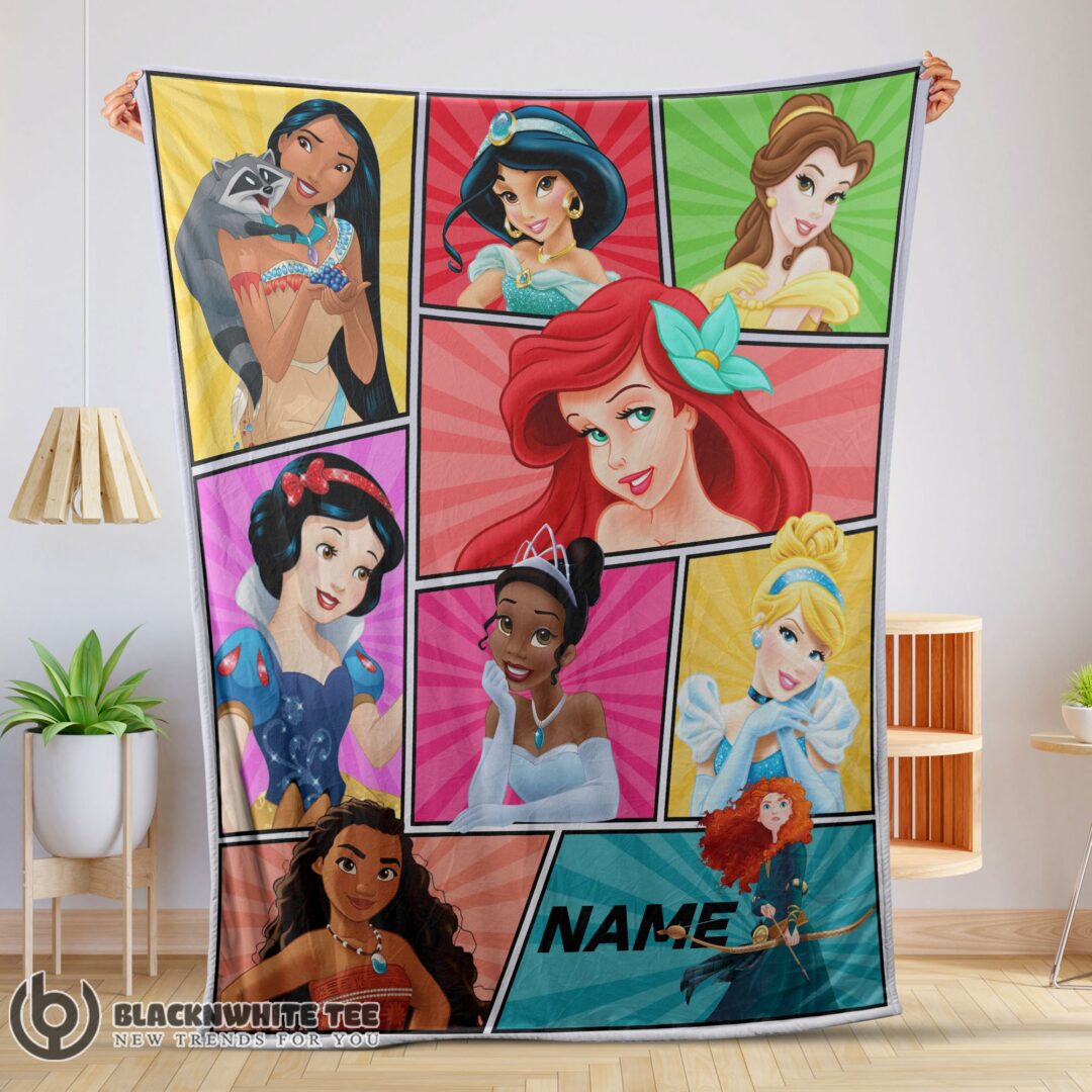 Awesome Good Personalized Disney Princess Blanket Fleece Customized Blanket