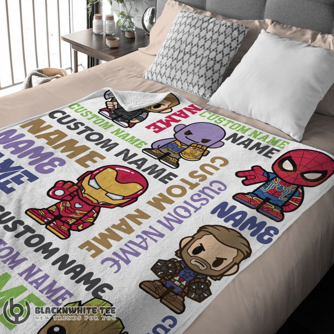 Awesome Good Personalized Marvel Superheroes And Thanos Blanket Fleece Customized Blanket-mk-01 (3)
