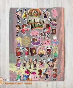 Awesome Gravity Falls Dipper Mabel & Waddles Sticker Collage Blanket Fleece Customized Blanket