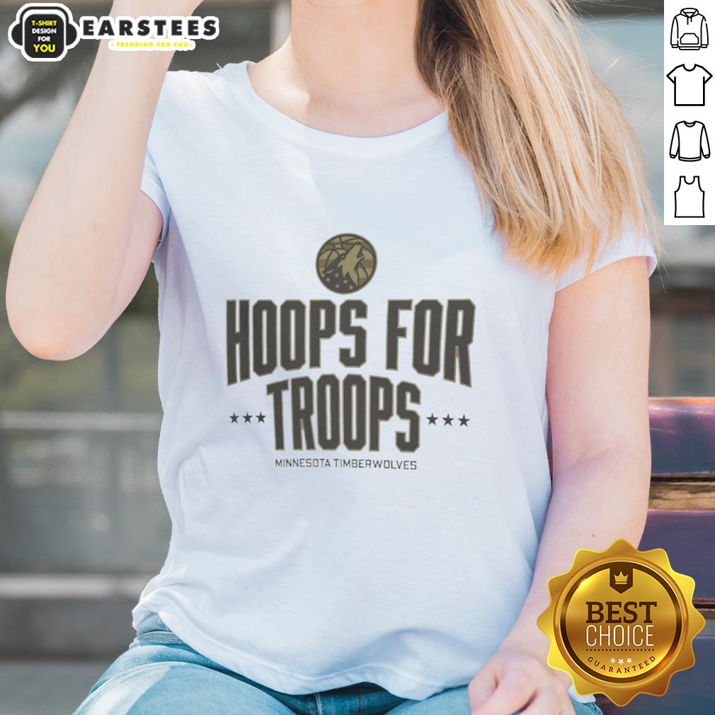 awesome-hoops-for-troops-minnesota-timberwolves-basketball-ladies-tee Awesome Hoops for Troops Minnesota Timberwolves Basketball Ladies Tee featuring team logo and stylish design.