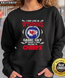 Cozy Kansas City Chiefs sweatshirt showcasing team spirit, perfect for game day in Wyoming. Proudly support your team!
