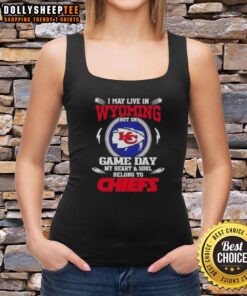 Stylish tank top featuring 'My Heart and Soul Belongs to Kansas City Chiefs' design, perfect for game day in Wyoming.