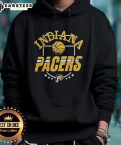Awesome Indiana Pacers City Basketball 2025 Six Stars Logo Hoodie featuring vibrant design and comfortable fit.