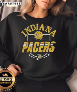 Awesome Indiana Pacers City Basketball 2025 Six Stars logo sweatshirt in vibrant colors, perfect for fans and team spirit.