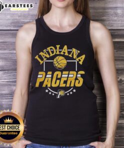 Awesome Indiana Pacers City Basketball 2025 Six Stars Logo Tank Top featuring vibrant design and team colors.