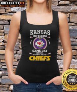 Alt Text: Stylish tank top with My Soul Belongs to the Kansas City Chiefs design, perfect for game day in Kansas.