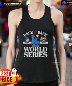 Awesome Los Angeles Dodgers Back 2 Back 2024 2025 World Series Tank Top featuring team colors and logo design.